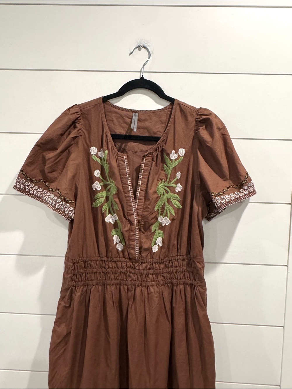 Anthropologie Somerset brown embroidered maxi dress - Picture 4 of 8